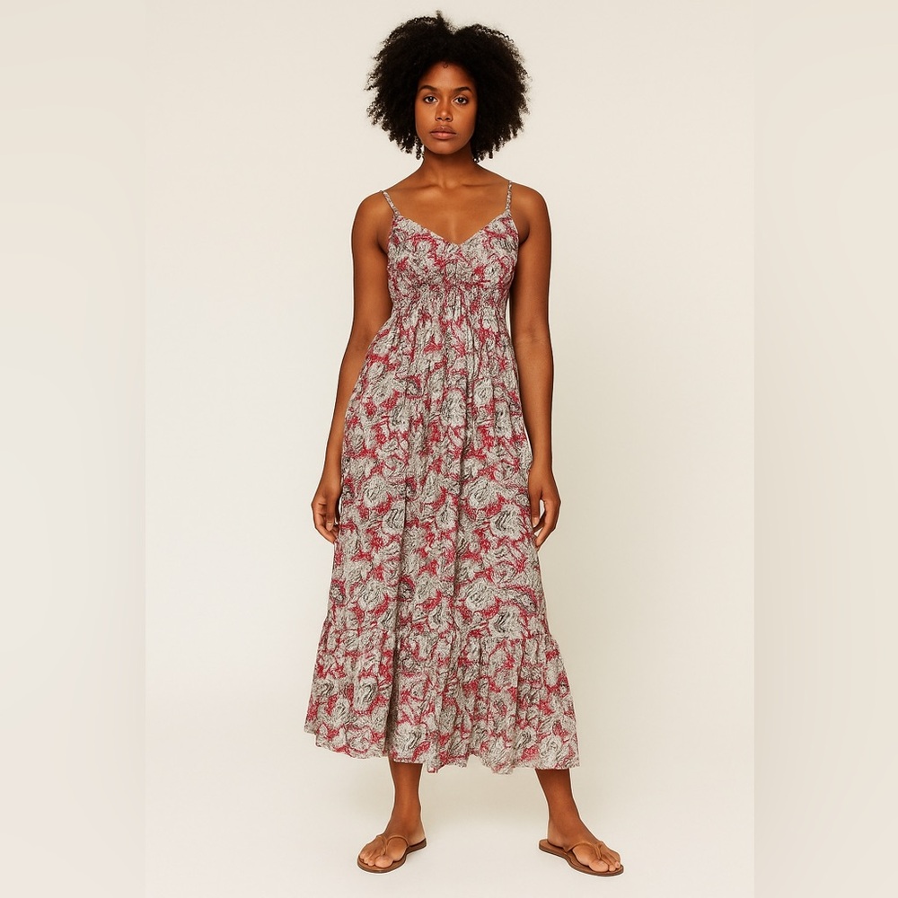 {AQUA} Paisley print Maxi dress